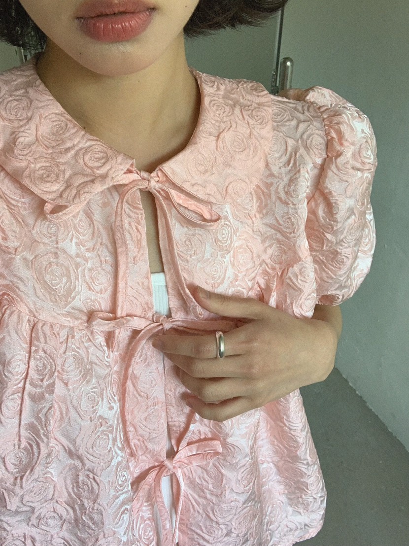 SLAT直郵韓國代購㊣女裝新款25春夏推薦時尚熱賣襯衫蕾絲衫SLAT襯衫/蕾絲衫
