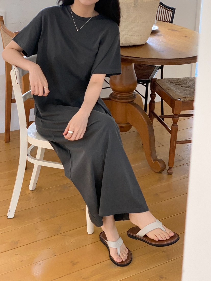 PLANTS ON GRAY韓國直郵㊣女裝新品人氣推薦休閑連衣裙長款PLANTS ON GRAY連衣裙
