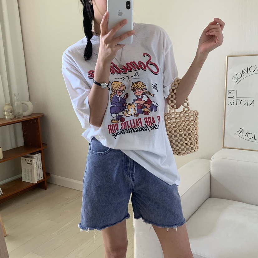 FROMJINI韓國㊣直郵東大門代購女裝新品推薦人氣休閑熱賣T恤FROMJINIT恤