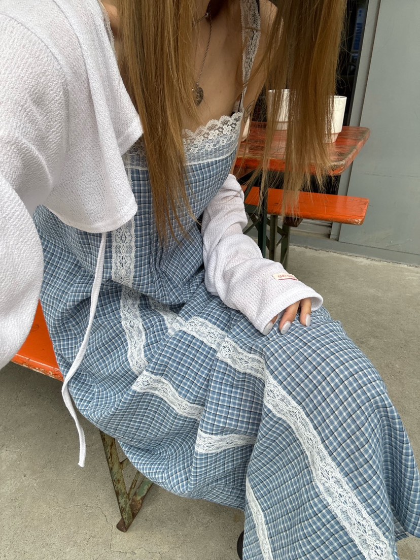 ZEROZERO韓國㊣直郵東大門代購女裝新品休閑連衣裙格紋長款ZEROZERO連衣裙