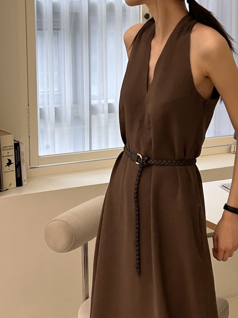ME MO東大門直郵女士新款真品人氣推薦連衣裙不含腰帶亞麻ME MO連衣裙