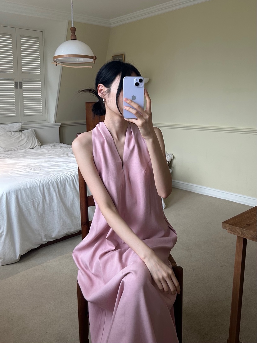 ME MO東大門直郵女士新款真品人氣推薦連衣裙不含腰帶亞麻ME MO連衣裙
