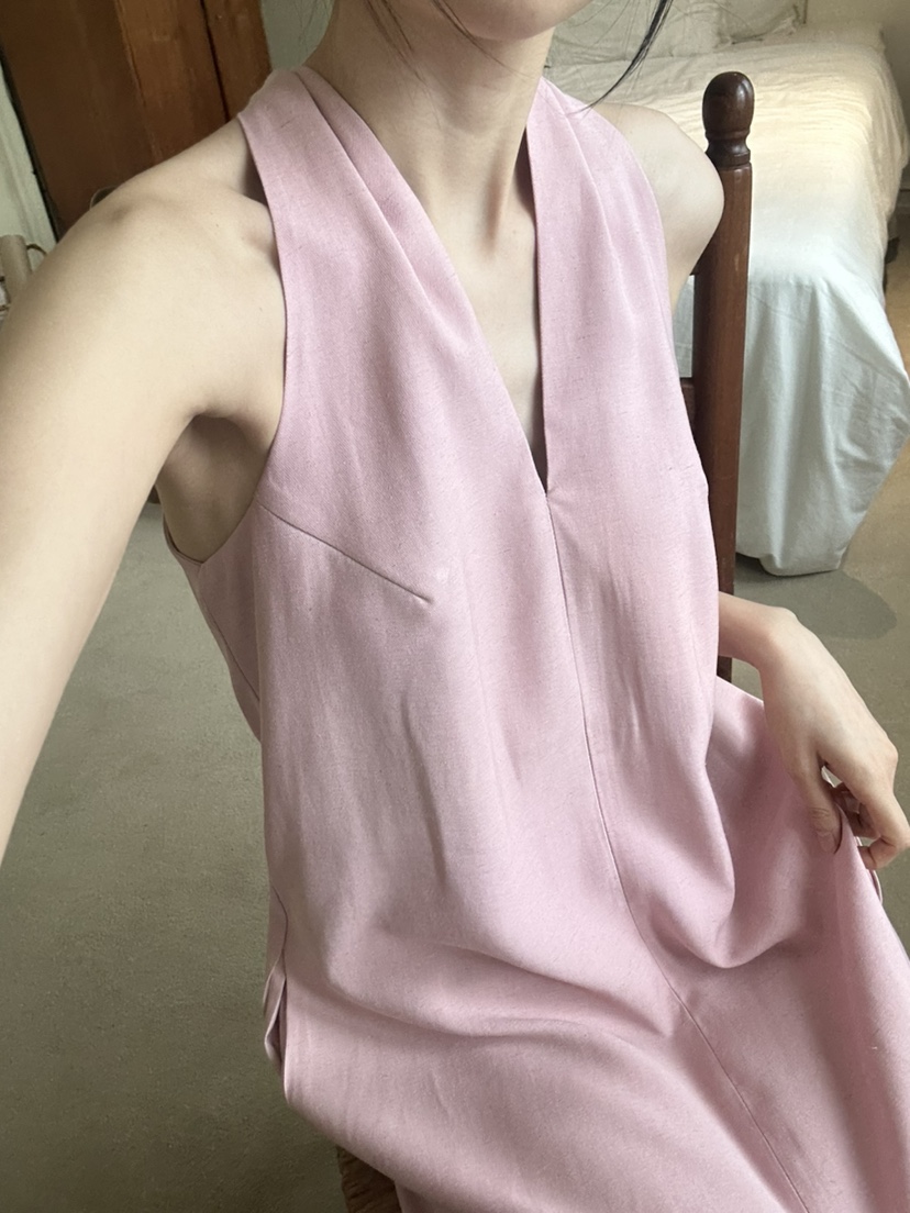 ME MO東大門直郵女士新款真品人氣推薦連衣裙不含腰帶亞麻ME MO連衣裙