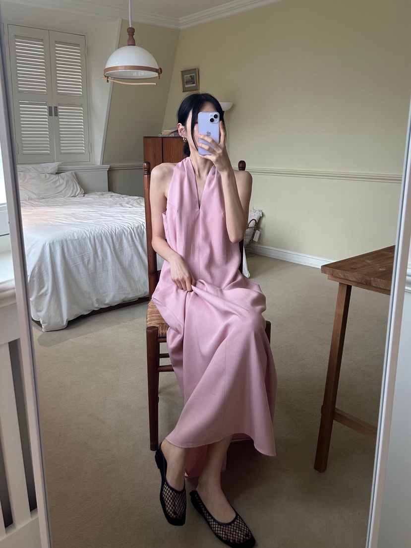 ME MO東大門直郵女士新款真品人氣推薦連衣裙不含腰帶亞麻ME MO連衣裙