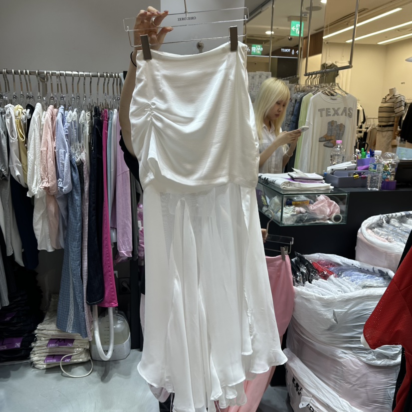 ZEROZERO直郵韓國代購㊣女裝新品人氣熱賣推薦25春夏長裙雪紡ZEROZERO長裙圖色1