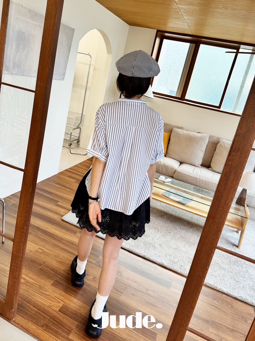 HEYJUDE韓國直郵㊣東大門實拍女裝新品時尚熱賣休閑襯衫蕾絲衫HEYJUDE襯衫/蕾絲衫