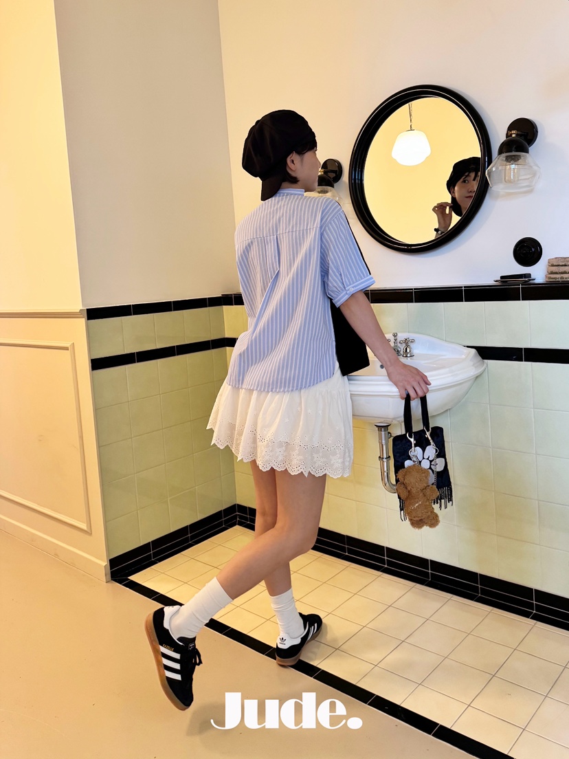 HEYJUDE韓國直郵㊣東大門實拍女裝新品時尚熱賣休閑襯衫蕾絲衫HEYJUDE襯衫/蕾絲衫