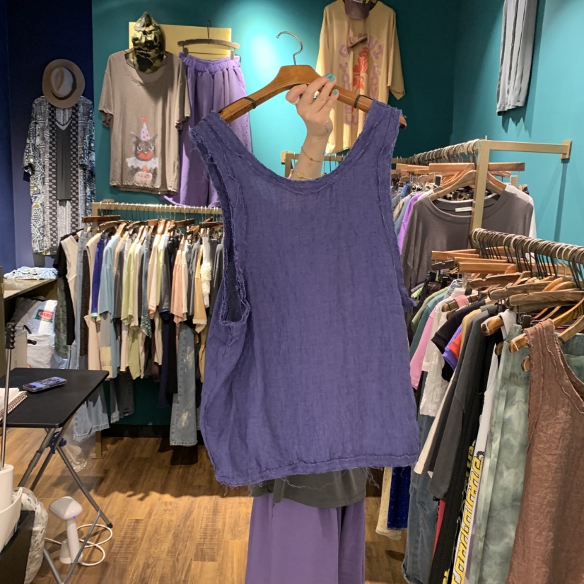 MERCI LINDA直郵韓國代購㊣女裝新品時尚吊帶背心不含內搭亞麻MERCI LINDA吊帶/背心