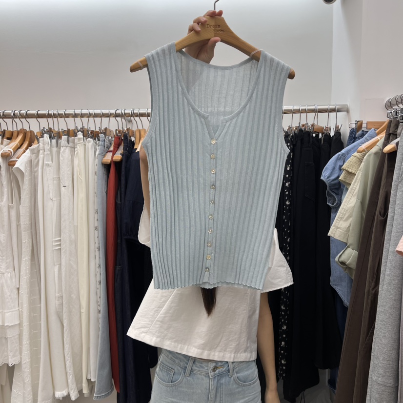 DRESS ROOM直郵韓國代購㊣女裝新款熱賣時尚休閑推薦吊帶背心DRESS ROOM吊帶/背心圖色2