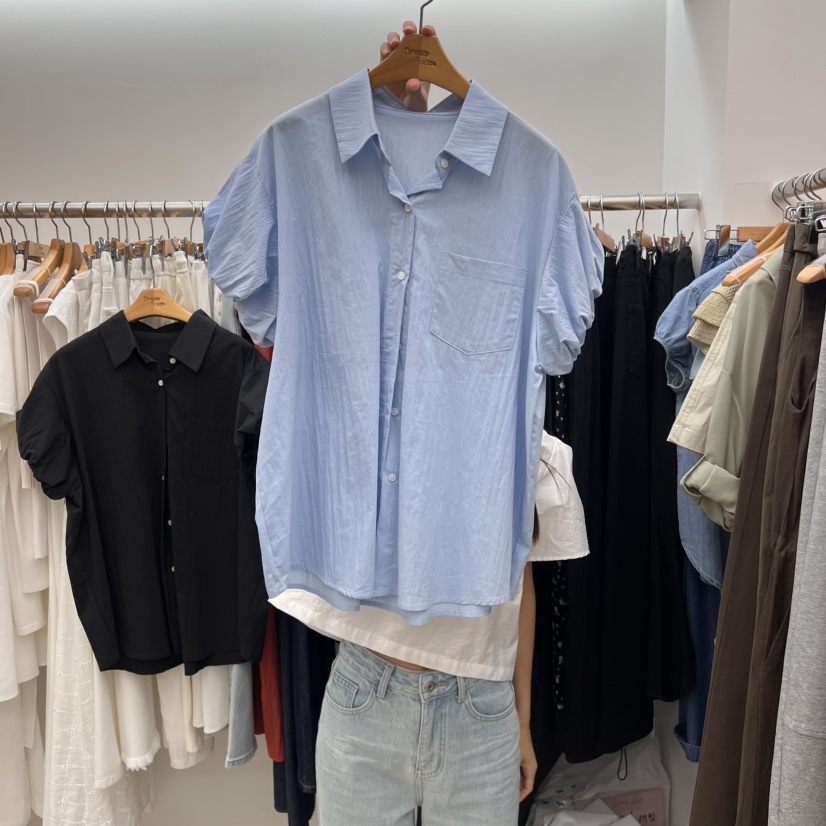 DRESS ROOM直郵韓國代購㊣女裝新款熱賣休閑時尚襯衫蕾絲衫DRESS ROOM襯衫/蕾絲衫圖色2