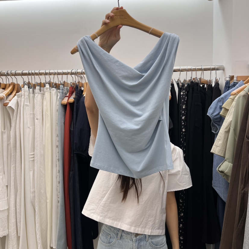 DRESS ROOM直郵韓國代購㊣女裝新款休閑熱賣時尚人氣吊帶背心DRESS ROOM吊帶/背心圖色3