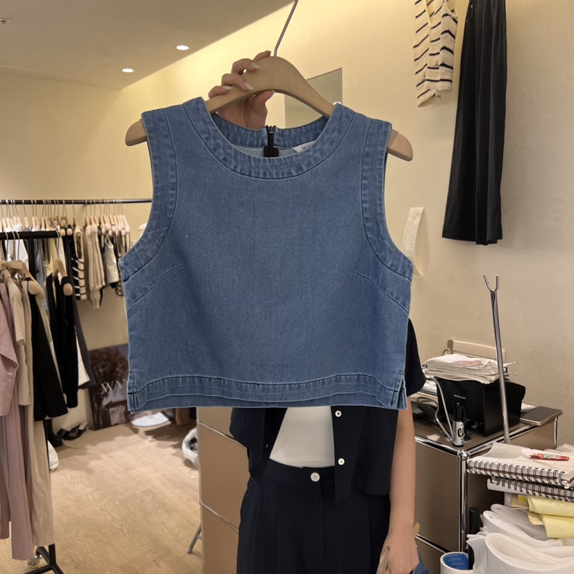 W AND J韓國直郵㊣女裝新品推薦時尚熱賣休閑人氣吊帶背心W AND J吊帶/背心圖色2