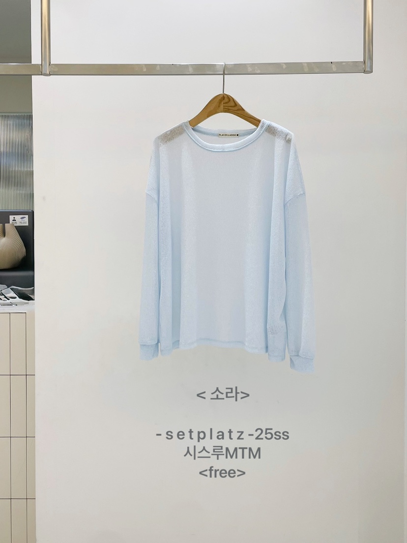 SETPLATZ韓國直郵㊣女裝新款25春夏推薦人氣時尚長袖T恤透明PLATZCLASSIC長袖T恤圖色3