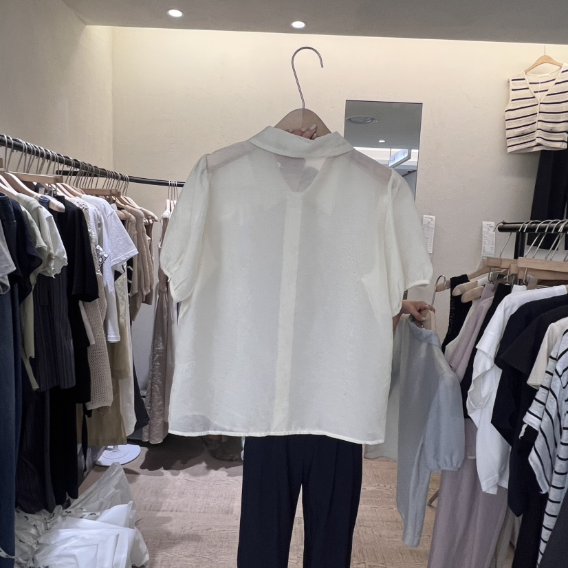 W AND J韓國直郵㊣東大門實拍女裝新品25春夏時尚襯衫蕾絲衫W AND J襯衫/蕾絲衫