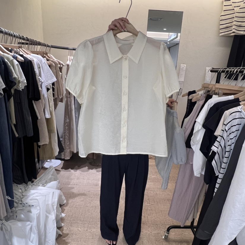 W AND J韓國直郵㊣東大門實拍女裝新品25春夏時尚襯衫蕾絲衫W AND J襯衫/蕾絲衫