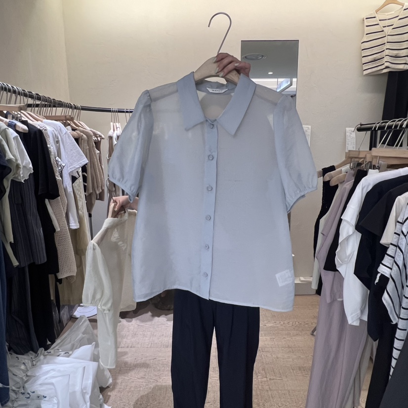 W AND J韓國直郵㊣東大門實拍女裝新品25春夏時尚襯衫蕾絲衫W AND J襯衫/蕾絲衫圖色2