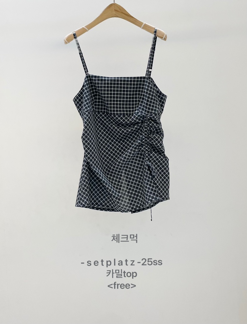 SETPLATZ韓國直郵㊣東大門實拍女裝新品推薦休閑25春夏吊帶背心PLATZCLASSIC吊帶/背心圖色2