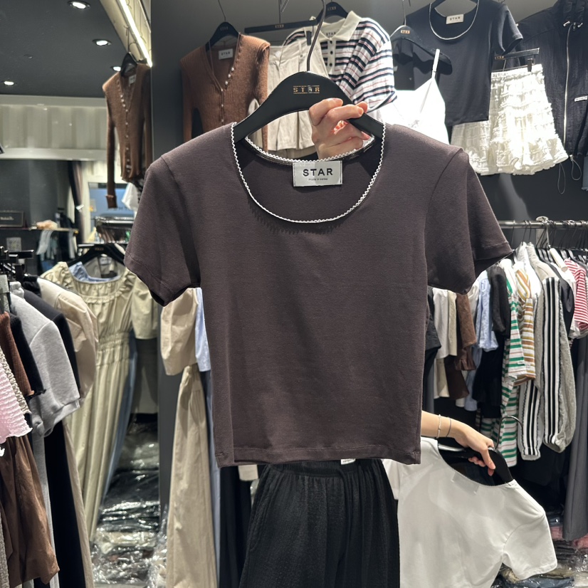 STAR-L韓國直郵㊣東大門實拍女裝新品25春夏休閑時尚熱賣T恤STAR-LT恤圖色2