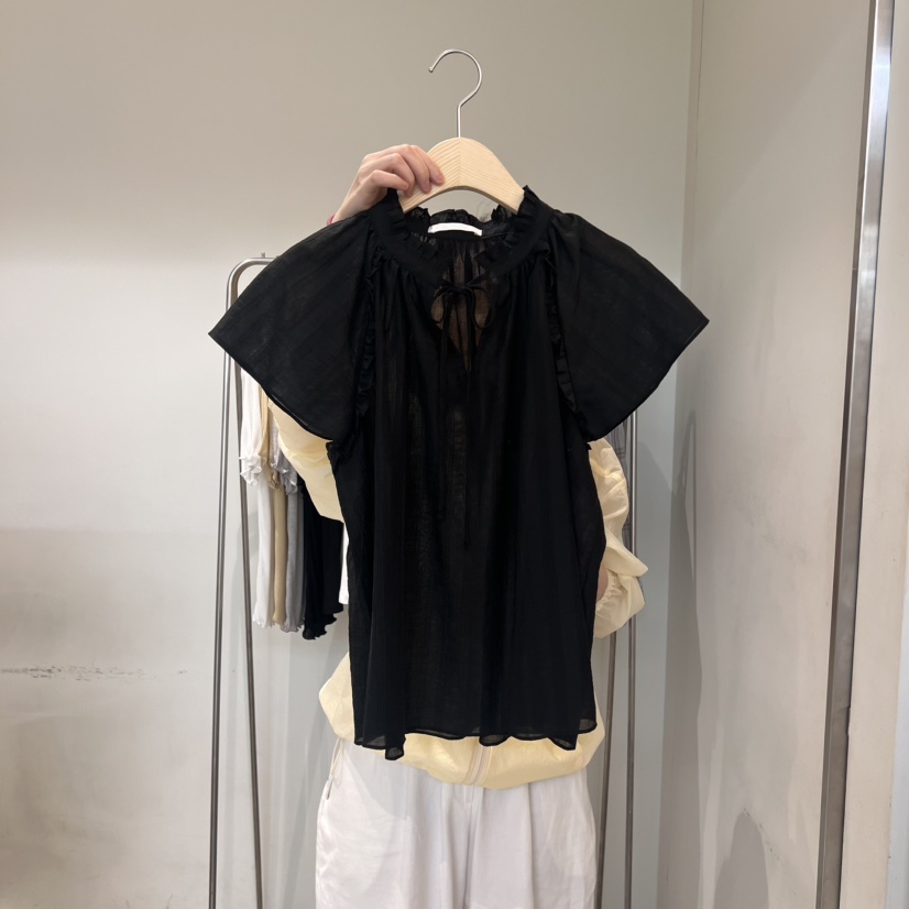 OUTRENE直郵韓國代購㊣女裝新款推薦25春夏熱賣時尚襯衫蕾絲衫OUTRENE襯衫/蕾絲衫圖色2