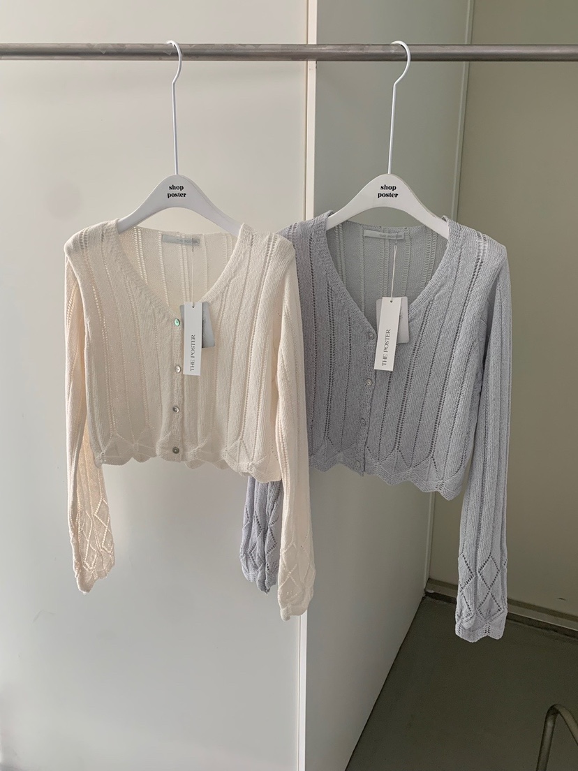 SHOP POSTER韓國㊣直郵東大門代購女裝新品25春夏針織衫亞麻開衫SHOP_POSTER針織衫