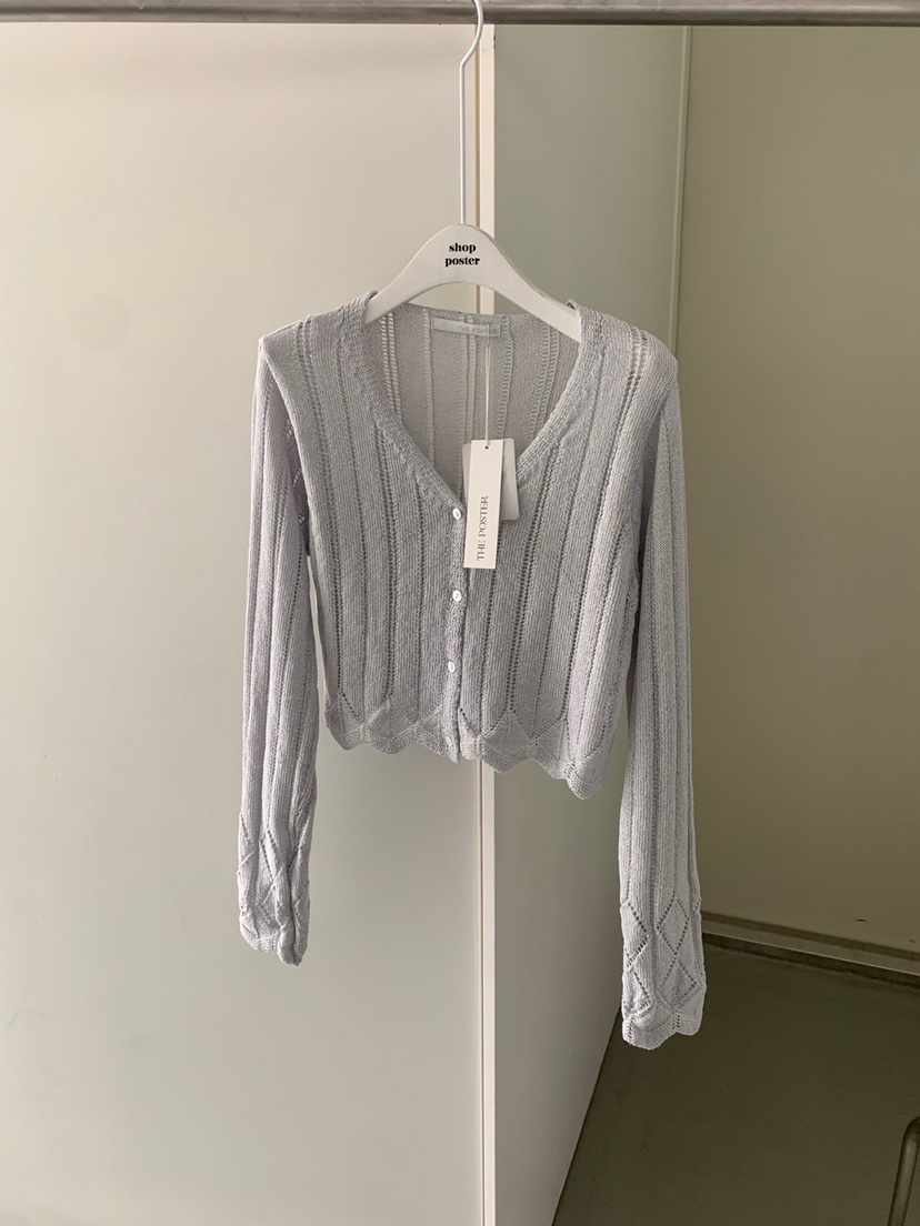 SHOP POSTER韓國㊣直郵東大門代購女裝新品25春夏針織衫亞麻開衫SHOP_POSTER針織衫圖色2