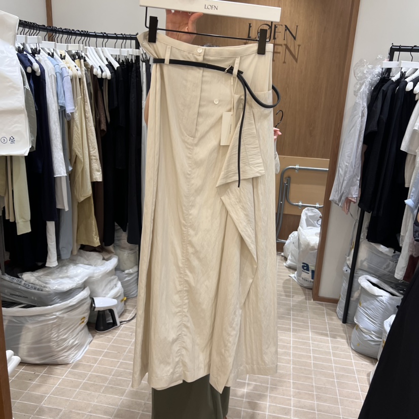 LOFN直郵韓國代購㊣女裝新品人氣熱賣半身裙中短裙不含腰帶LOFN半身裙/中短裙圖色2