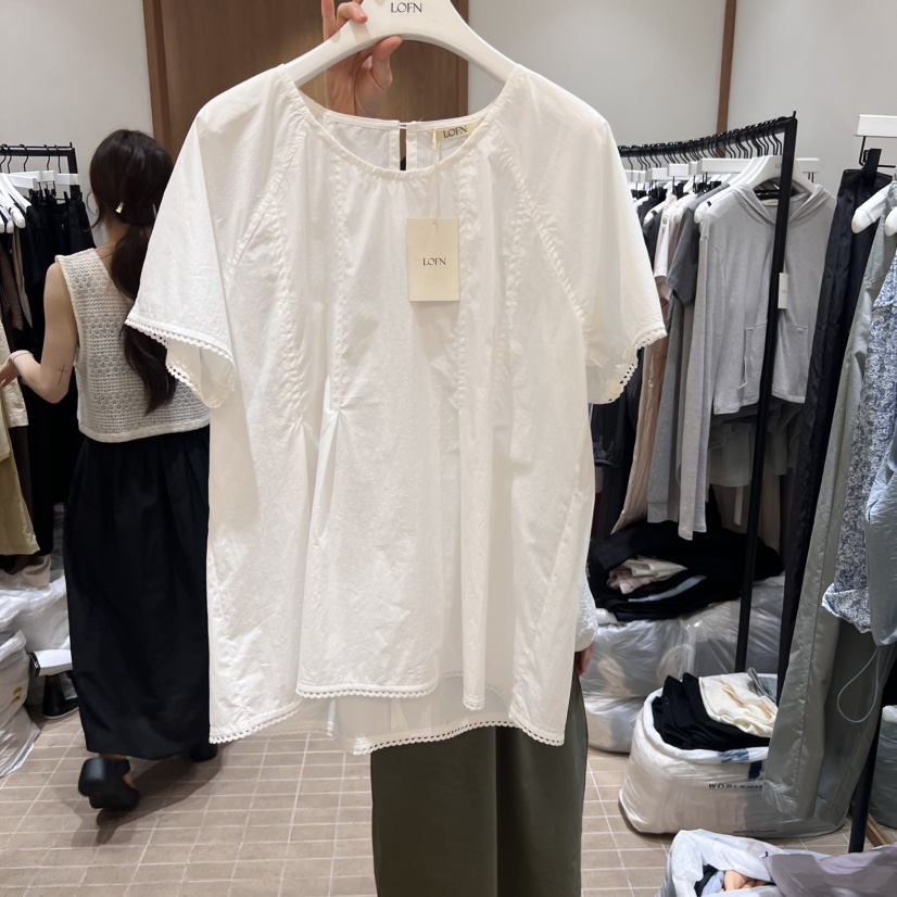 LOFN直郵韓國代購㊣女裝新款推薦時尚人氣25春夏襯衫蕾絲衫LOFN襯衫/蕾絲衫