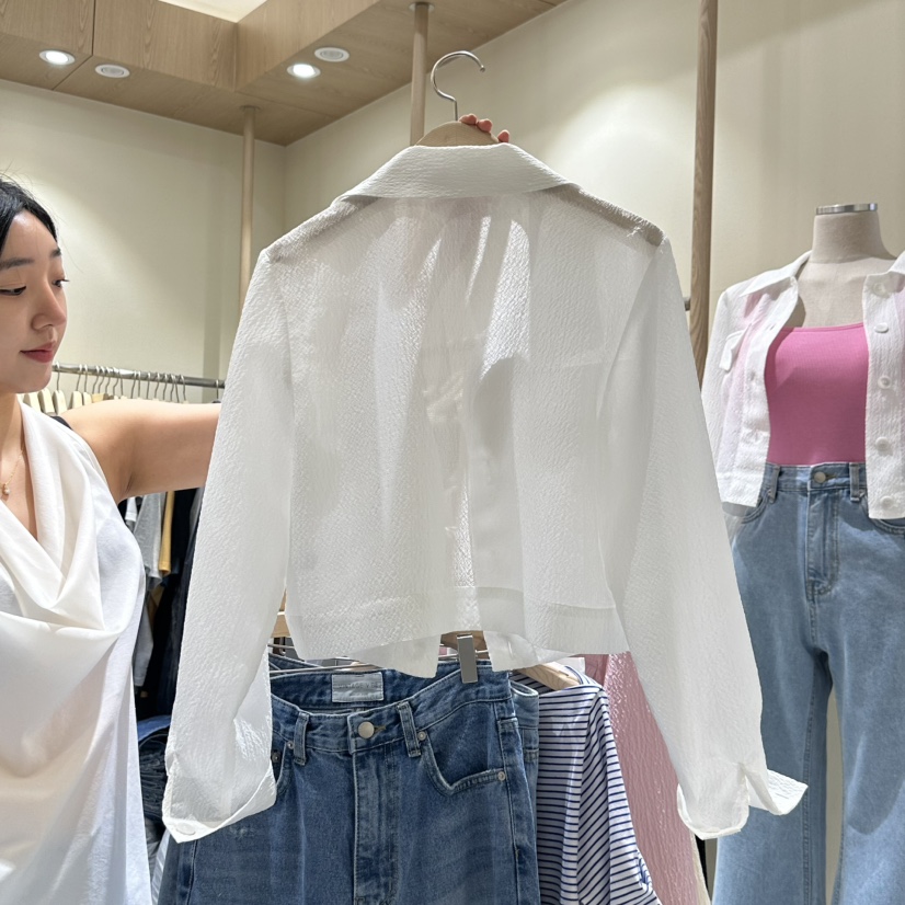 VINTAGE VIBE韓國㊣直郵東大門代購女裝新品熱賣25春夏夾克透明VINTAGE VIBE夾克