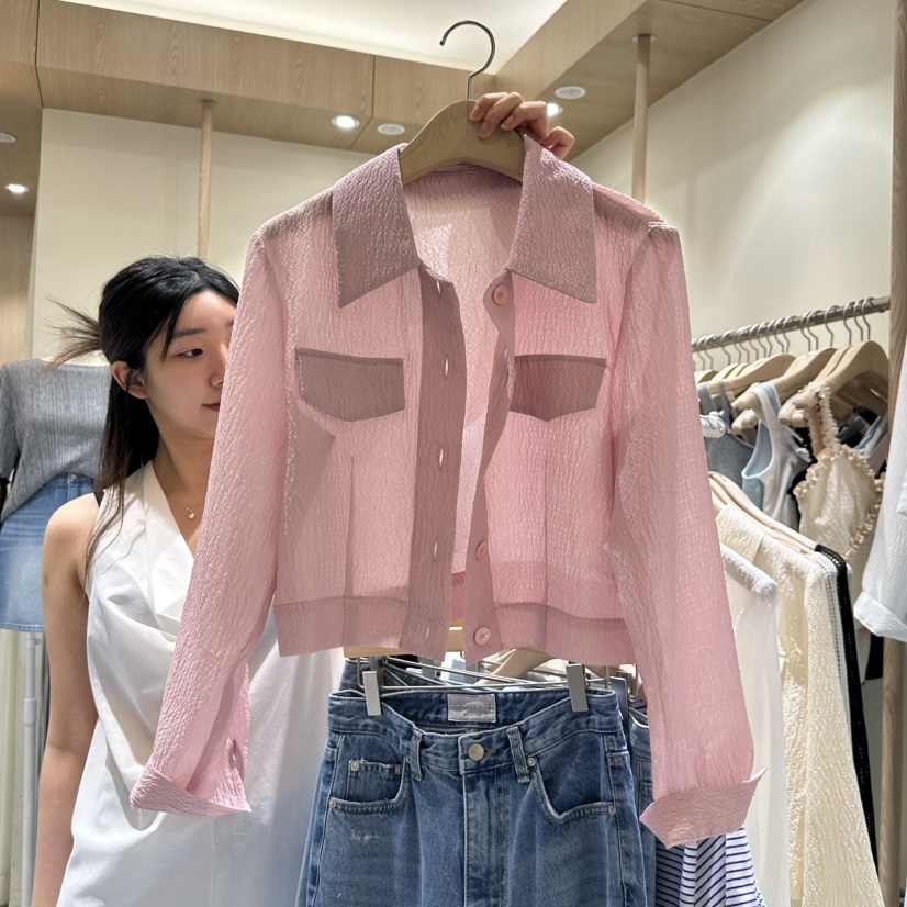 VINTAGE VIBE韓國㊣直郵東大門代購女裝新品熱賣25春夏夾克透明VINTAGE VIBE夾克圖色2