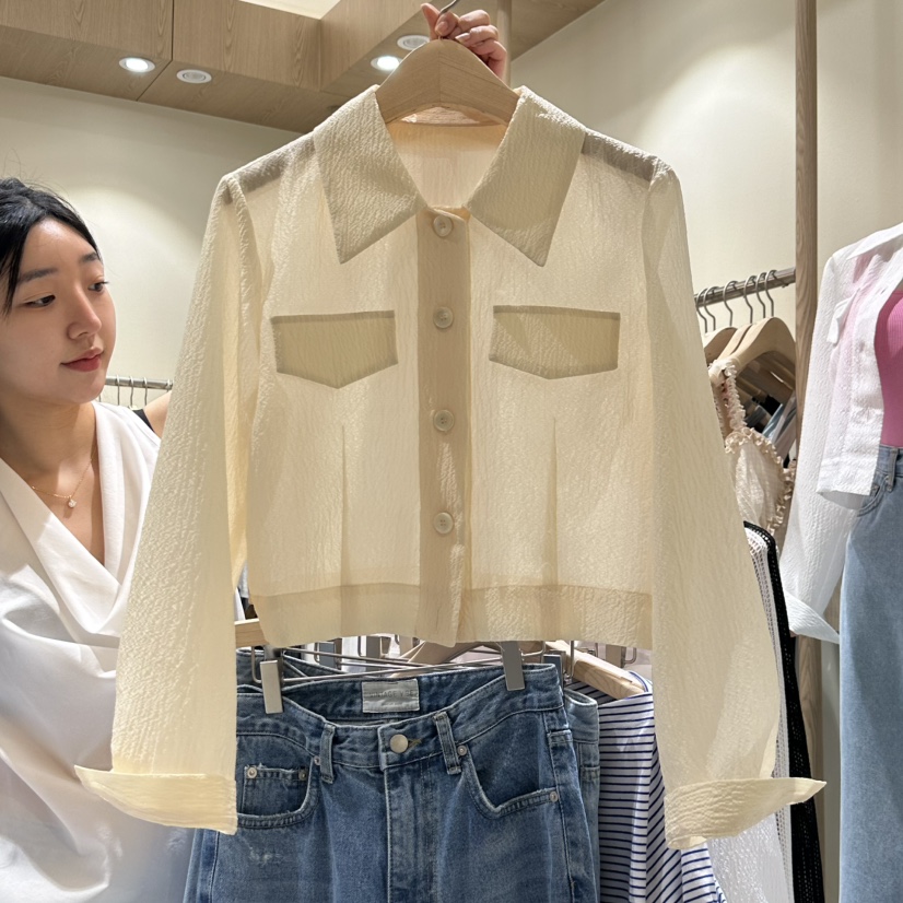 VINTAGE VIBE韓國㊣直郵東大門代購女裝新品熱賣25春夏夾克透明VINTAGE VIBE夾克圖色3