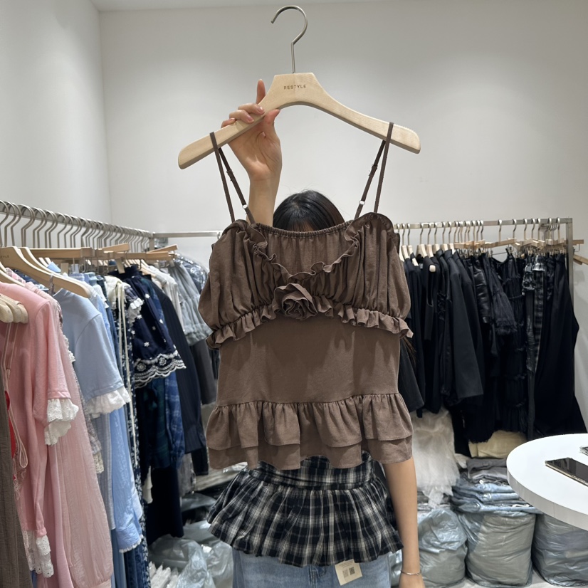 RE STYLE-Q韓國直郵㊣女裝新款推薦熱賣人氣吊帶背心亞麻RE STYLE吊帶/背心圖色2