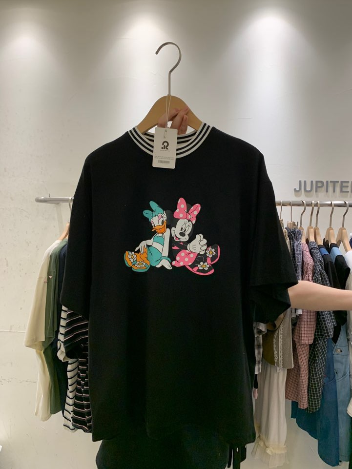 JUPITER直郵韓國代購㊣女裝新款時尚25春夏人氣休閑熱賣T恤JUPITERT恤圖色2