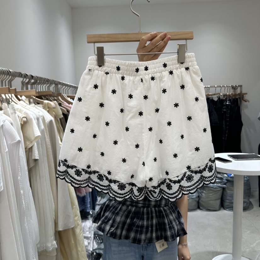 RE STYLE-Q韓國直郵㊣東大門實拍女裝新品時尚休閑短褲刺繡RE STYLE短褲