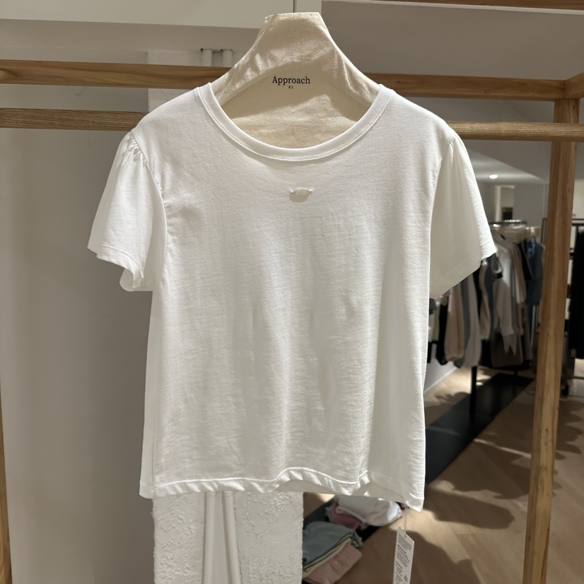 APPROACH0.1韓國直郵㊣東大門實拍女裝新品25春夏T恤泡泡袖圓領APPROACH0.1T恤