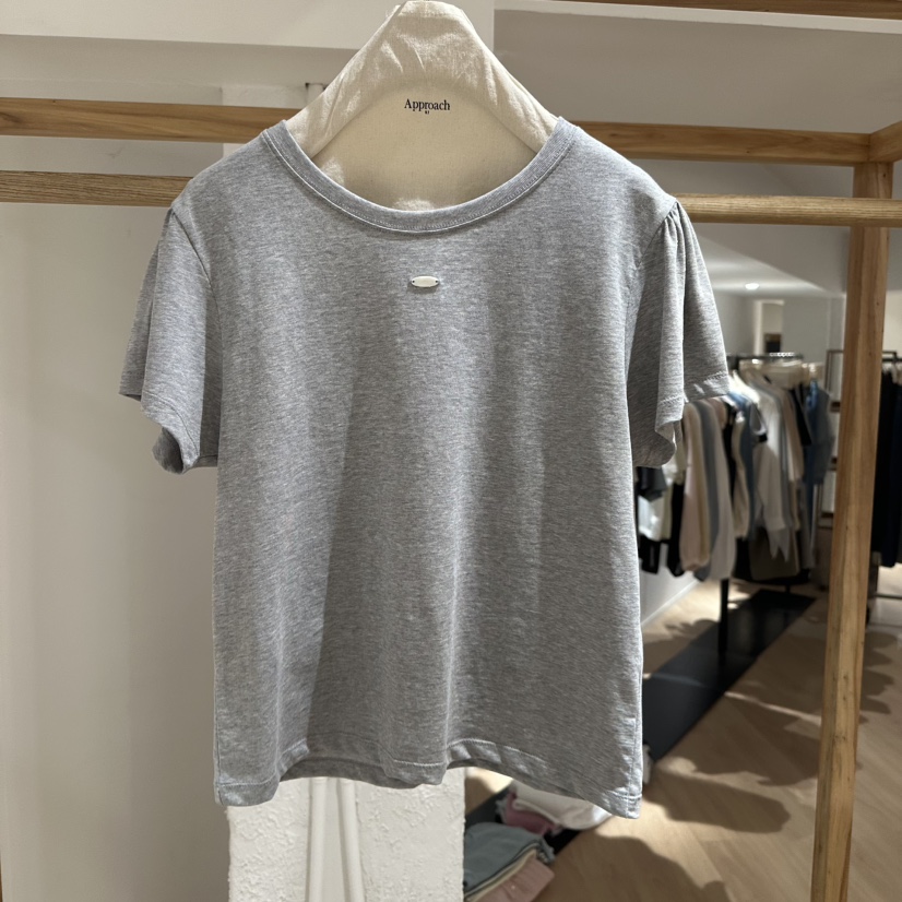APPROACH0.1韓國直郵㊣東大門實拍女裝新品25春夏T恤泡泡袖圓領APPROACH0.1T恤圖色2
