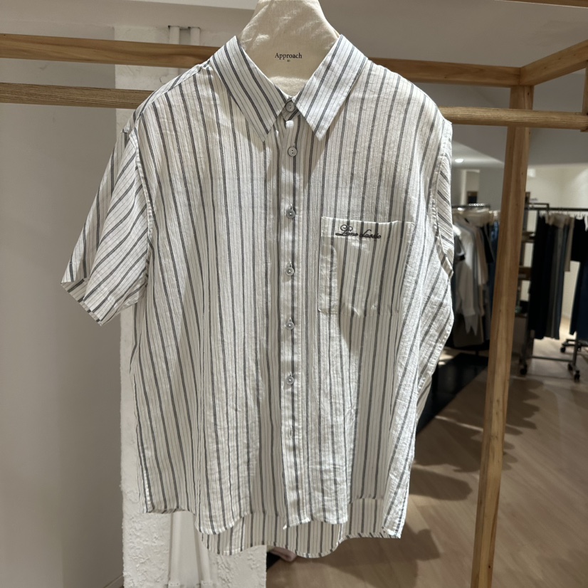 APPROACH0.1直郵韓國代購㊣女裝新品人氣時尚襯衫蕾絲衫條紋APPROACH0.1襯衫/蕾絲衫圖色2