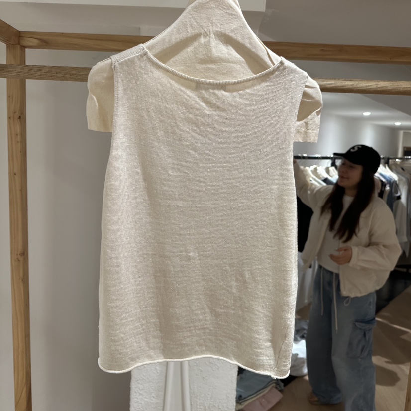 APPROACH0.1直郵韓國代購㊣女裝新品休閑時尚吊帶背心亞麻APPROACH0.1吊帶/背心