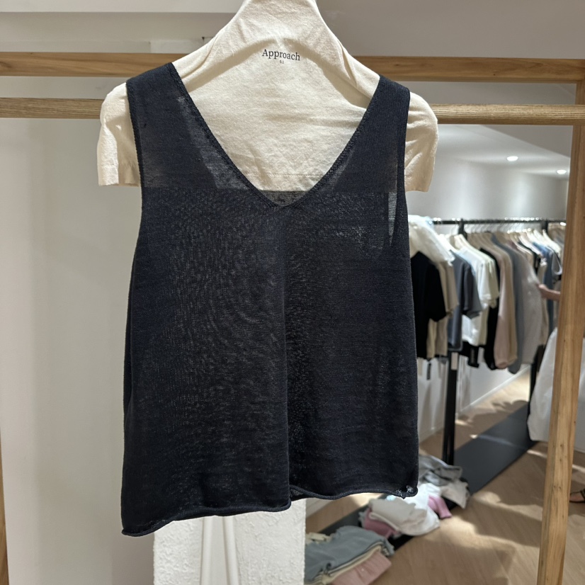 APPROACH0.1直郵韓國代購㊣女裝新品休閑時尚吊帶背心亞麻APPROACH0.1吊帶/背心圖色2