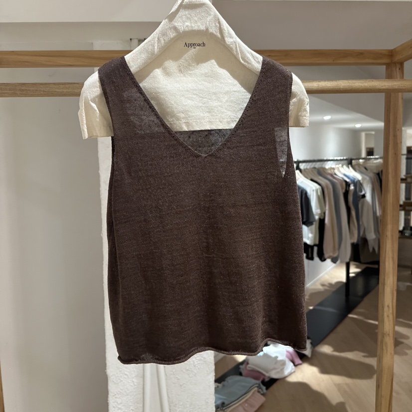 APPROACH0.1直郵韓國代購㊣女裝新品休閑時尚吊帶背心亞麻APPROACH0.1吊帶/背心圖色3