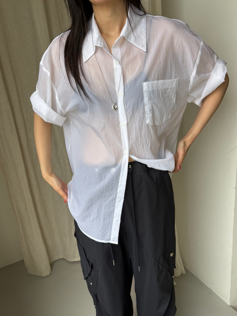 Verbena韓國直郵㊣女裝新品25春夏推薦時尚襯衫蕾絲衫奶油色Verbena襯衫/蕾絲衫