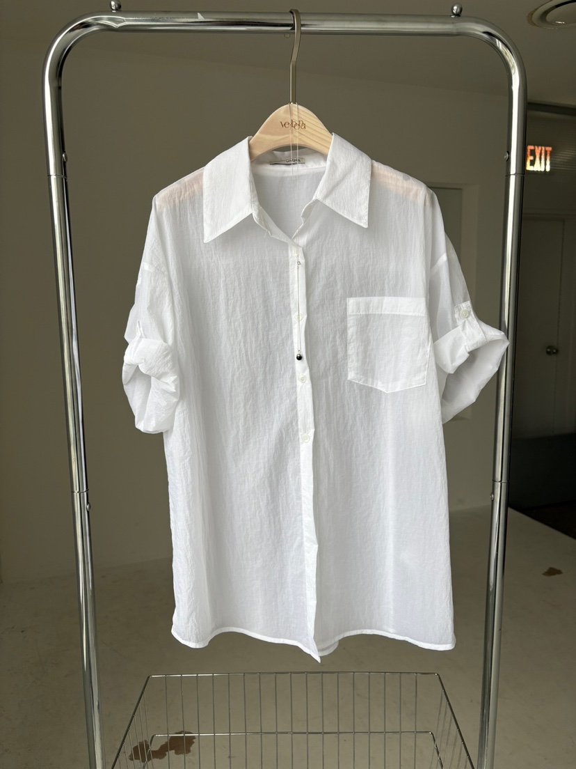 Verbena韓國直郵㊣女裝新品25春夏推薦時尚襯衫蕾絲衫奶油色Verbena襯衫/蕾絲衫