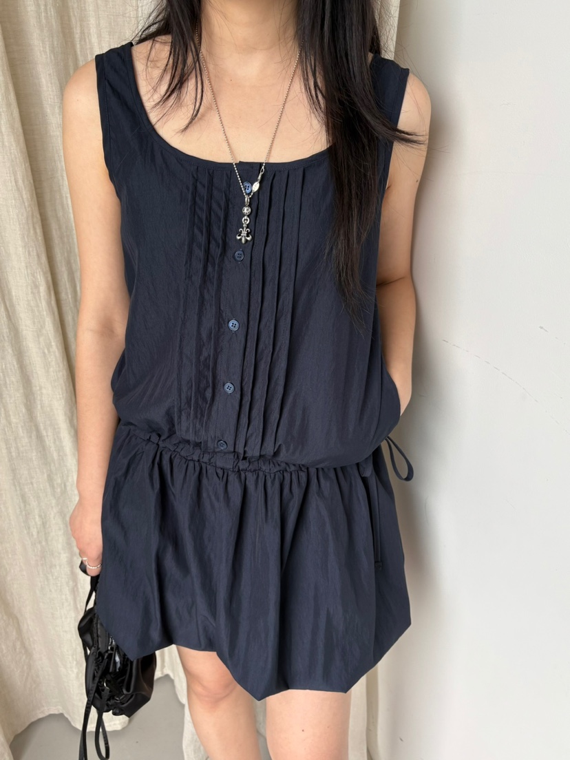 Verbena韓國直郵㊣東大門實拍女裝新品人氣25春夏連衣裙褶皺Verbena連衣裙