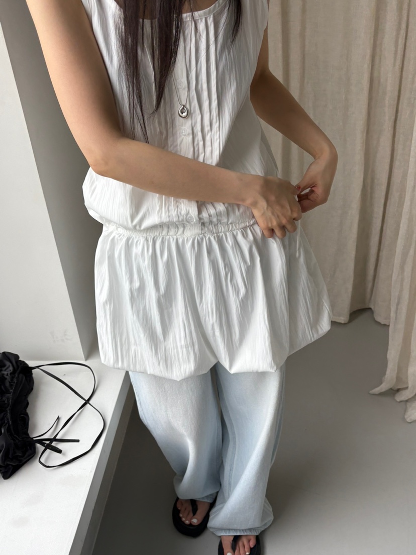 Verbena韓國直郵㊣東大門實拍女裝新品人氣25春夏連衣裙褶皺Verbena連衣裙