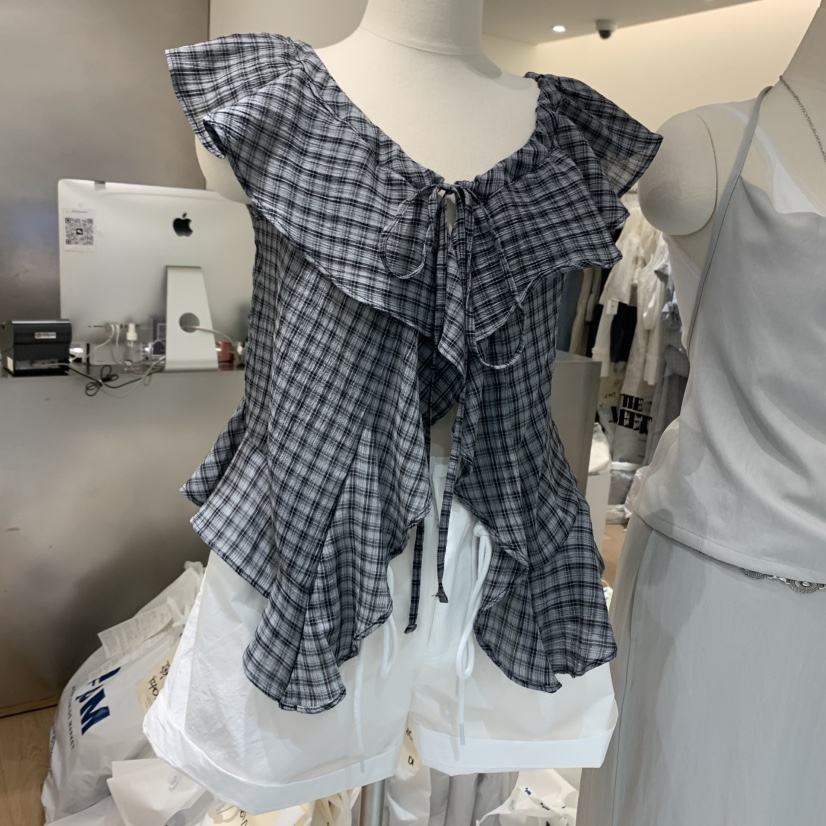 MEET ME韓國直郵㊣東大門實拍女裝新品推薦休閑襯衫蕾絲衫MEET ME襯衫/蕾絲衫圖色2