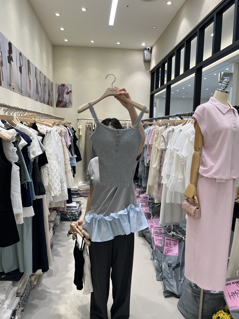 MARIE MARIE直郵韓國代購㊣女裝新品時尚25春夏吊帶背心蕾絲MARIE MARIE吊帶/背心圖色3