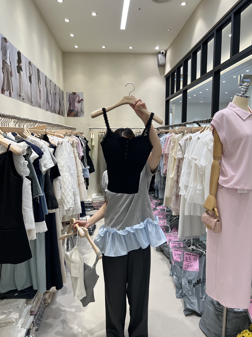 MARIE MARIE直郵韓國代購㊣女裝新品時尚25春夏吊帶背心蕾絲MARIE MARIE吊帶/背心圖色4