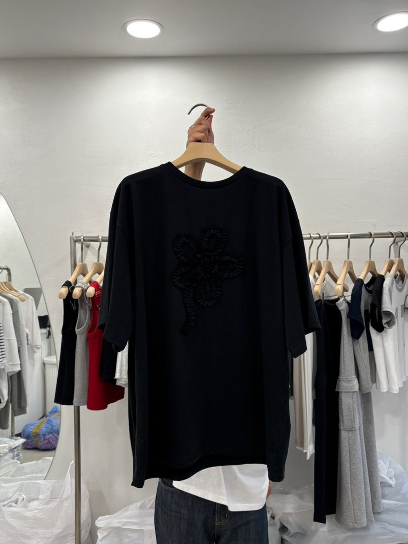 DELICATE直郵韓國代購㊣女裝新款25春夏推薦熱賣時尚T恤刺繡DELICATET恤圖色2
