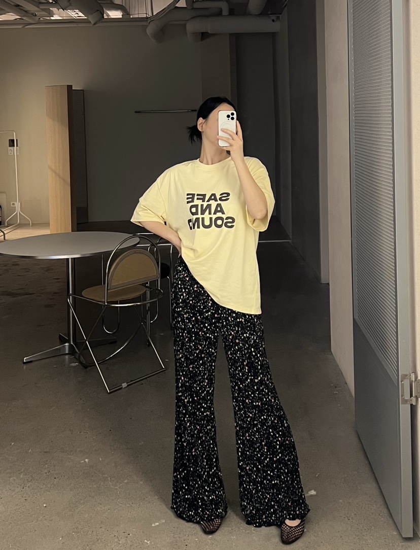 VERNI韓國直郵㊣東大門實拍女裝新品時尚25春夏推薦休閑休閑褲VERNI休閑褲