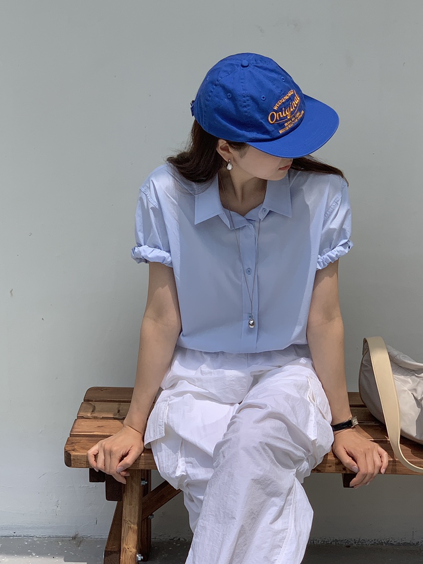 THE ABLE直郵韓國代購㊣女裝新款推薦時尚襯衫蕾絲衫柔軟短款THE ABLE/TA襯衫/蕾絲衫