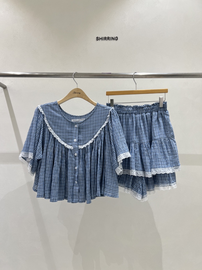 SHIRRING直郵韓國代購㊣女裝新品25春夏人氣休閑襯衫蕾絲衫SHIRRING襯衫/蕾絲衫